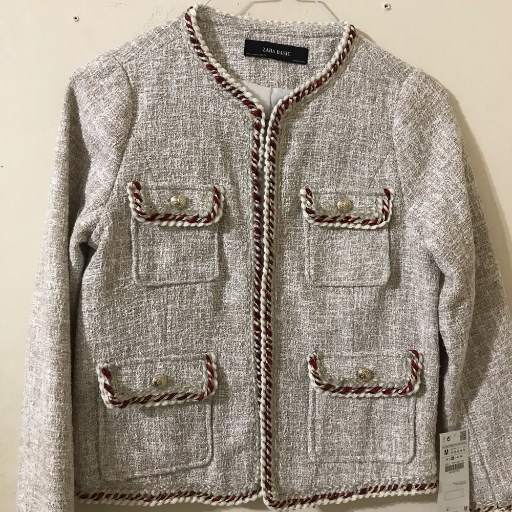 NEW with tag ZARA Tweed jacket - Picture 2 of 6